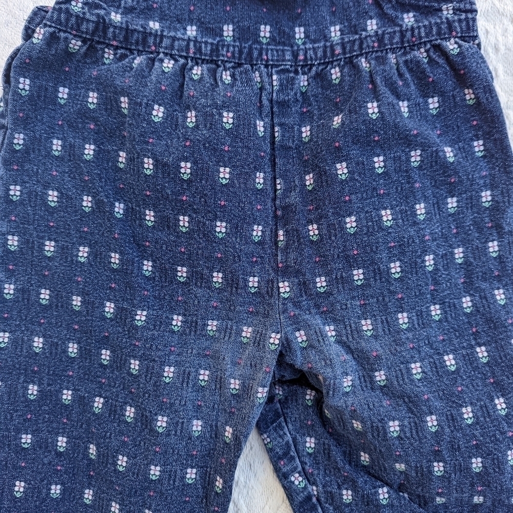 Vintage OshKosh║Floral Denim Overalls║Size 4T - Picture 7 of 8